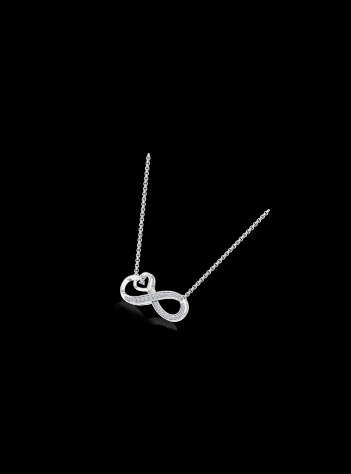Diamond Infinity Pendant-0.10 Ct TW - Anvaya Canada-White