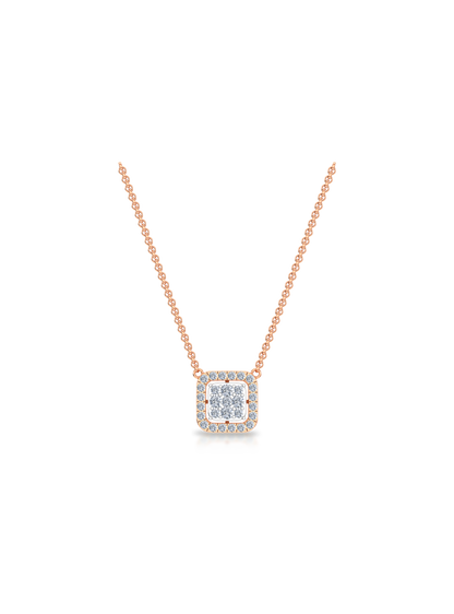 Diamond Square Fashion Pendant-0.50 Ct TW - Anvaya Canada-Rose 