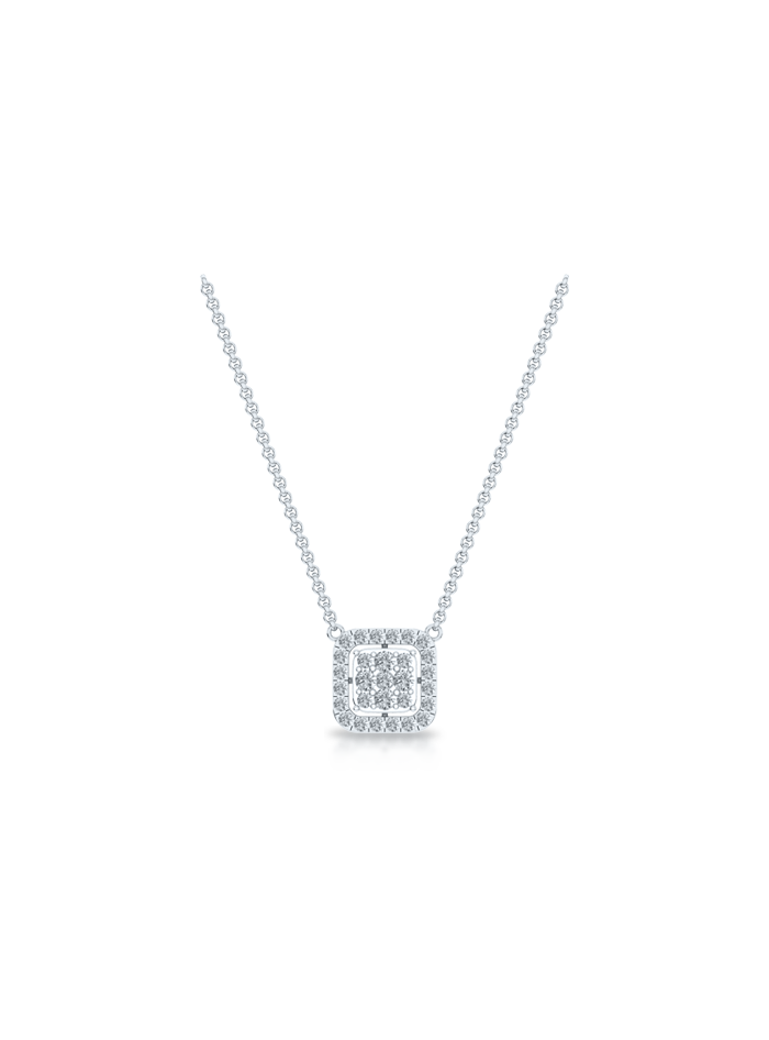 Diamond Square Fashion Pendant-0.50 Ct TW - Anvaya Canada-White