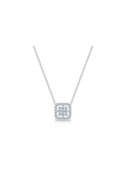 Diamond Square Fashion Pendant-0.50 Ct TW - Anvaya Canada-White