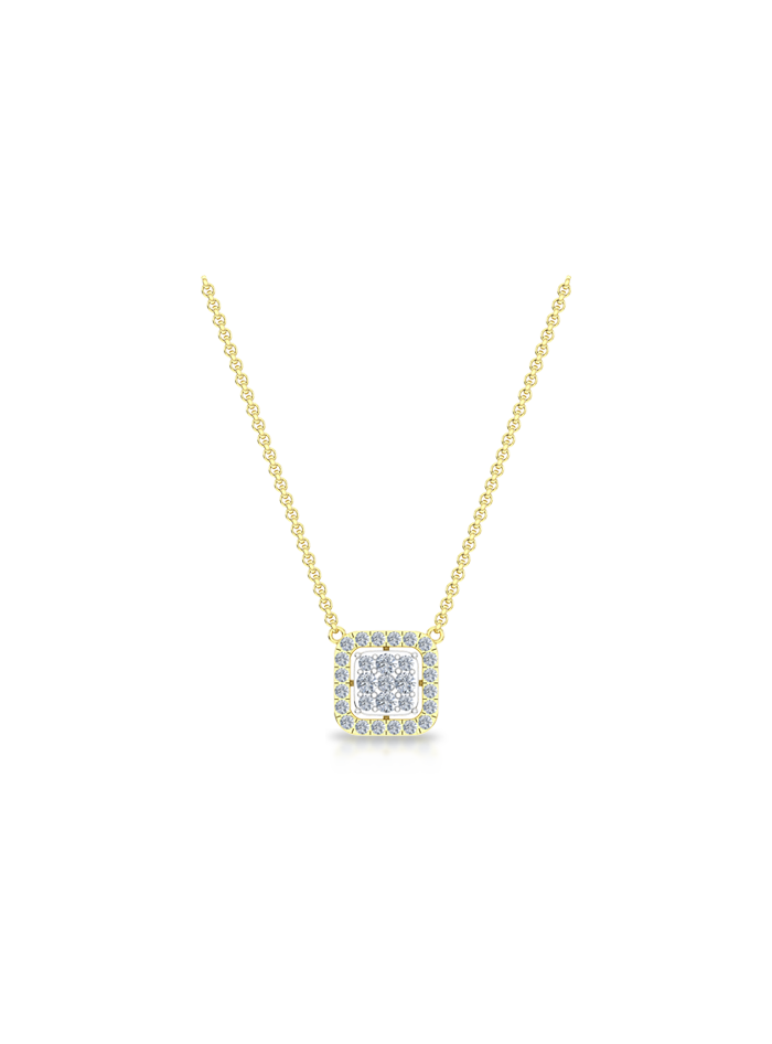 Diamond Square Fashion Pendant-0.50 Ct TW - Anvaya Canada-Yellow 
