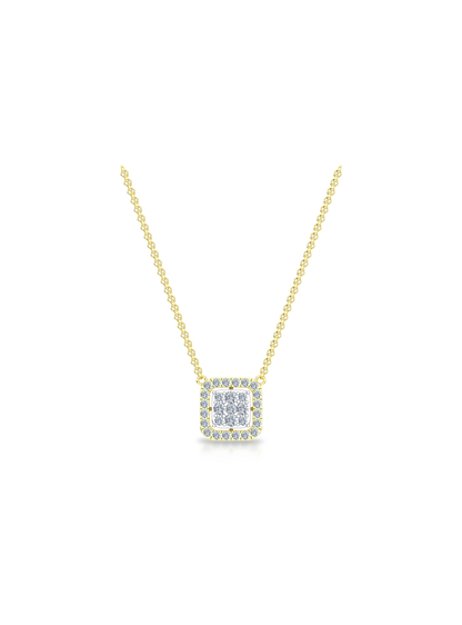 Diamond Square Fashion Pendant-0.50 Ct TW - Anvaya Canada-Yellow 