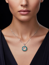 Emerald & Diamond Classic Circle Pendant-1.90 Ct TW - Anvaya Canada-White | Anvaya Canada