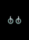 Diamond & Color Stone Circle Fashion Earrings-0.20 Ct TW Gold 14K White / Lab Grown Diamond / Excellent-FG-VS-White | Anvaya Canada
