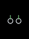 Diamond & Enamel Circle Fashion Earrings-0.10 Ct TW Gold 14K White / Lab Grown Diamond / Excellent-FG-VS-White | Anvaya Canada