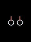 Diamond & Enamel Circle Fashion Earrings-0.10 Ct TW Gold 14K White / Lab Grown Diamond / Excellent-FG-VS-White | Anvaya Canada