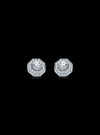 Octagon Halo Milgrain Earring-1.35 Ct TW Gold 14K White / Lab Grown Diamond / Excellent-FG-VS-White | Anvaya Canada