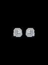 Octagon Double Halo Milgrain Earring-1.45 Ct TW Gold 14K White / Lab Grown Diamond / Excellent-FG-VS-White | Anvaya Canada