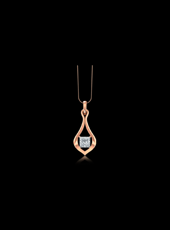 Princess Cut Diamond Solitaire Eternal Love Pendant-1.00 Ct TW - Anvaya Canada-Rose