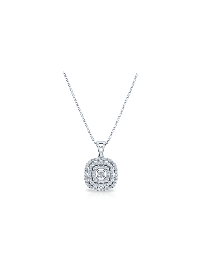 Round Diamond Fashion Pendant-0.30 Ct TW - Anvaya Canada-White 