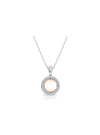 Round Diamond & Pearl Halo Pendant-0.50 Ct TW - Anvaya Canada-White | Anvaya Canada