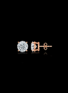 Certified Round Diamond Studs-4 Prong Basket-Push Back-2.00 Ct TW Gold 14K Rose / Lab Grown Diamond / Excellent-FG-VS-Rose | Anvaya Canada