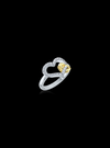 TwoTone Double Heart Valentine Ring-0.25 Ct TW Gold 14K TwoTone / Lab Grown Diamond / Excellent-FG-VS-TwoTone-WY | Anvaya Canada