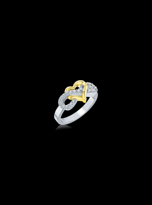 TwoTone Infinity Heart Valentine Ring-0.30 Ct TW - Anvaya Canada 