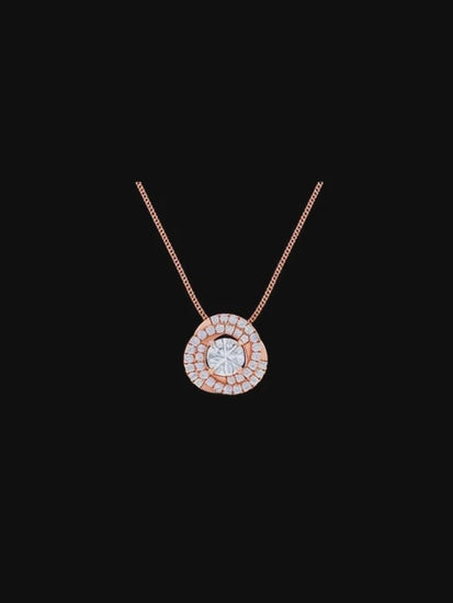 Diamond Fashion Concentric Pendant - Anvaya Canada-Rose 