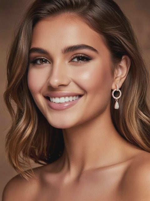 Radiant Drop Earring-0.55 Ct TW-Rose