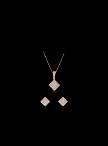 Diamond Fashion Matching Earrings & Neckwear Set-1.00 Ct TW-Rose
