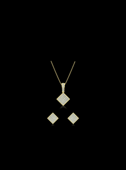 Diamond Fashion Matching Earrings & Neckwear Set-1.00 Ct TW