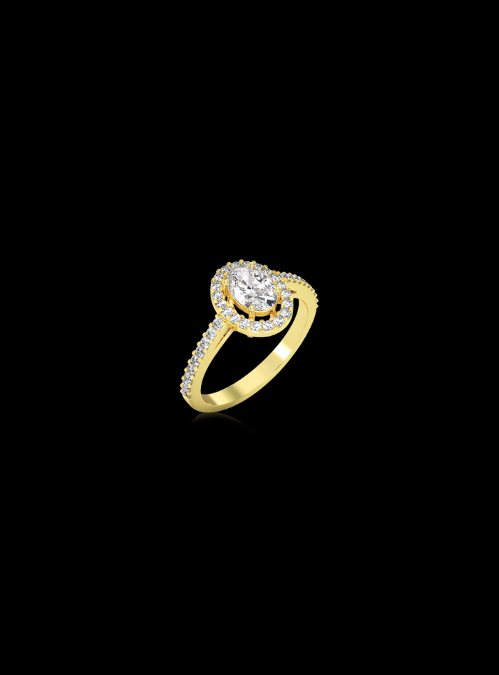 Engagement Ring Oval Halo-Round & Oval Diamond - Anvaya Canada 