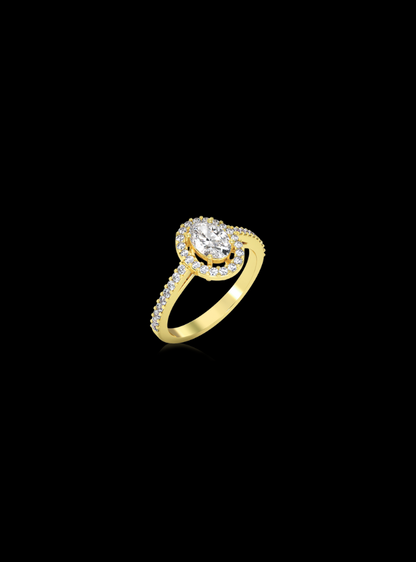 Engagement Ring Oval Halo-Round & Oval Diamond - Anvaya Canada 