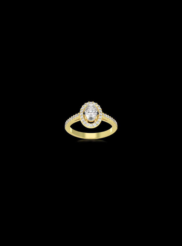 Engagement Ring Oval Halo-Round & Oval Diamond - Anvaya Canada 