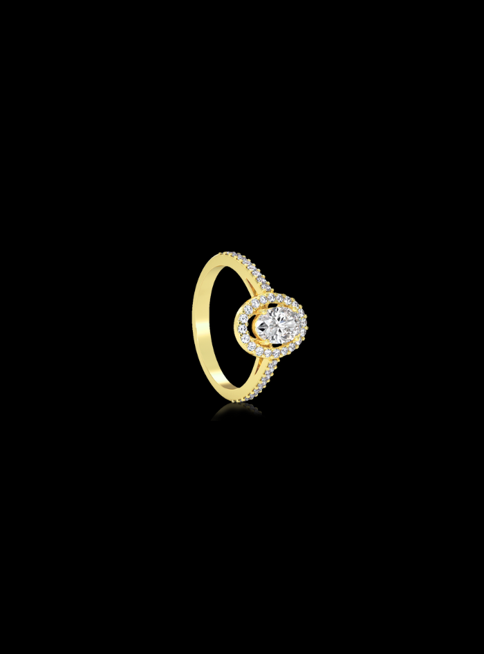 Engagement Ring Oval Halo-Round & Oval Diamond - Anvaya Canada 