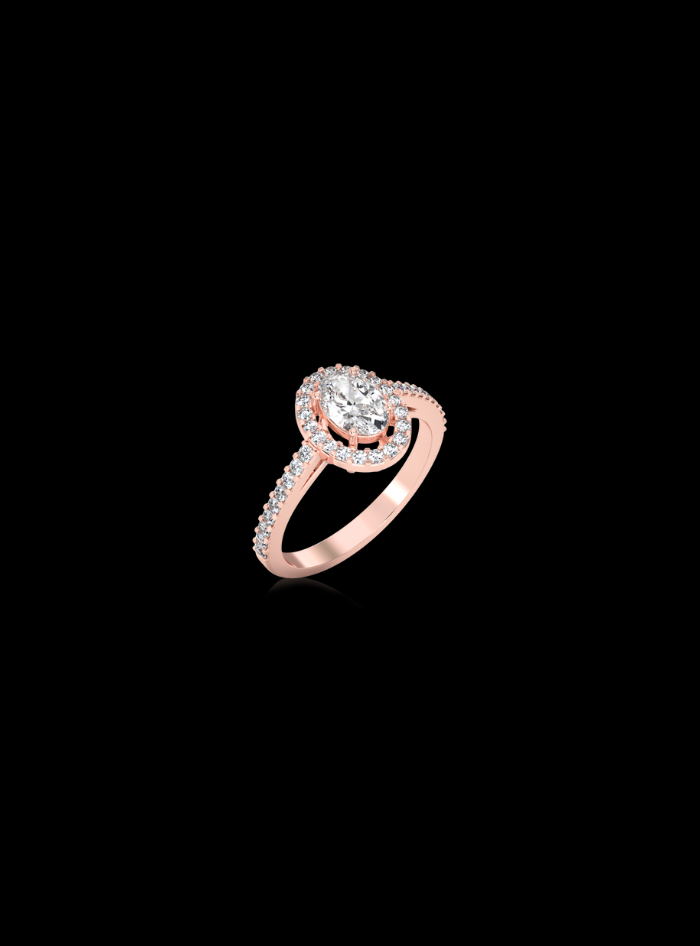 Engagement Ring Oval Halo-Round & Oval Diamond - Anvaya Canada 