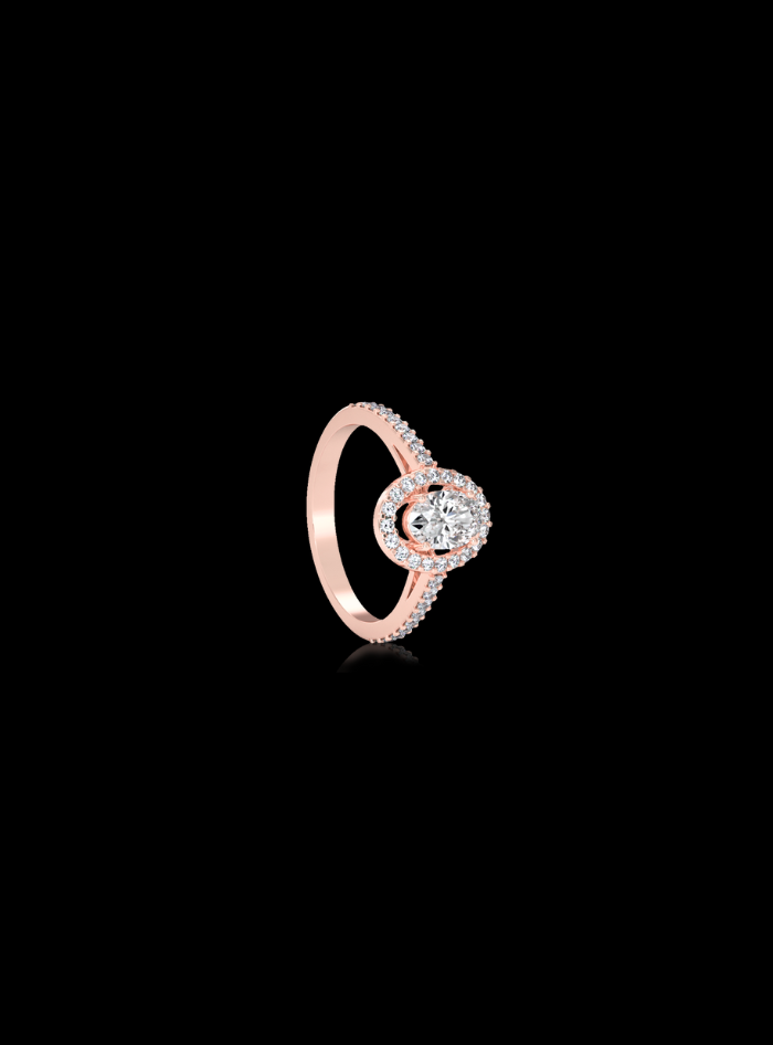 Engagement Ring Oval Halo-Round & Oval Diamond - Anvaya Canada 