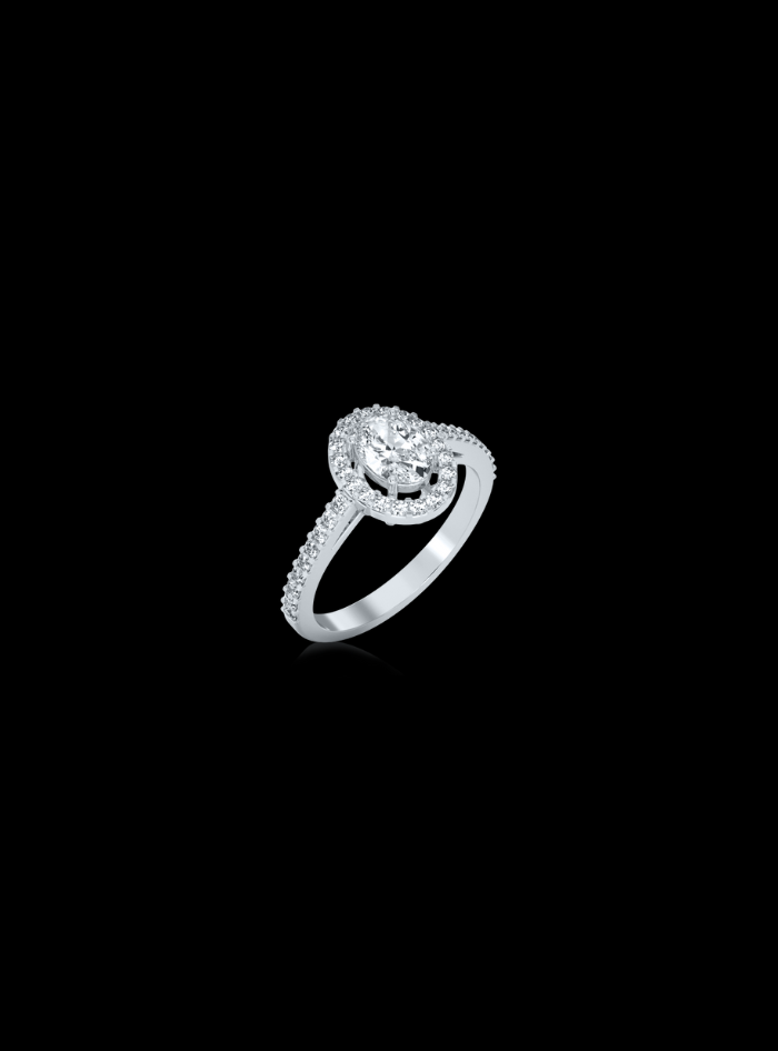 Engagement Ring Oval Halo-Round & Oval Diamond - Anvaya Canada 