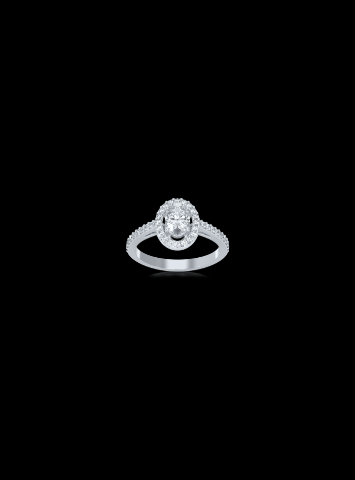 Engagement Ring Oval Halo-Round & Oval Diamond - Anvaya Canada 