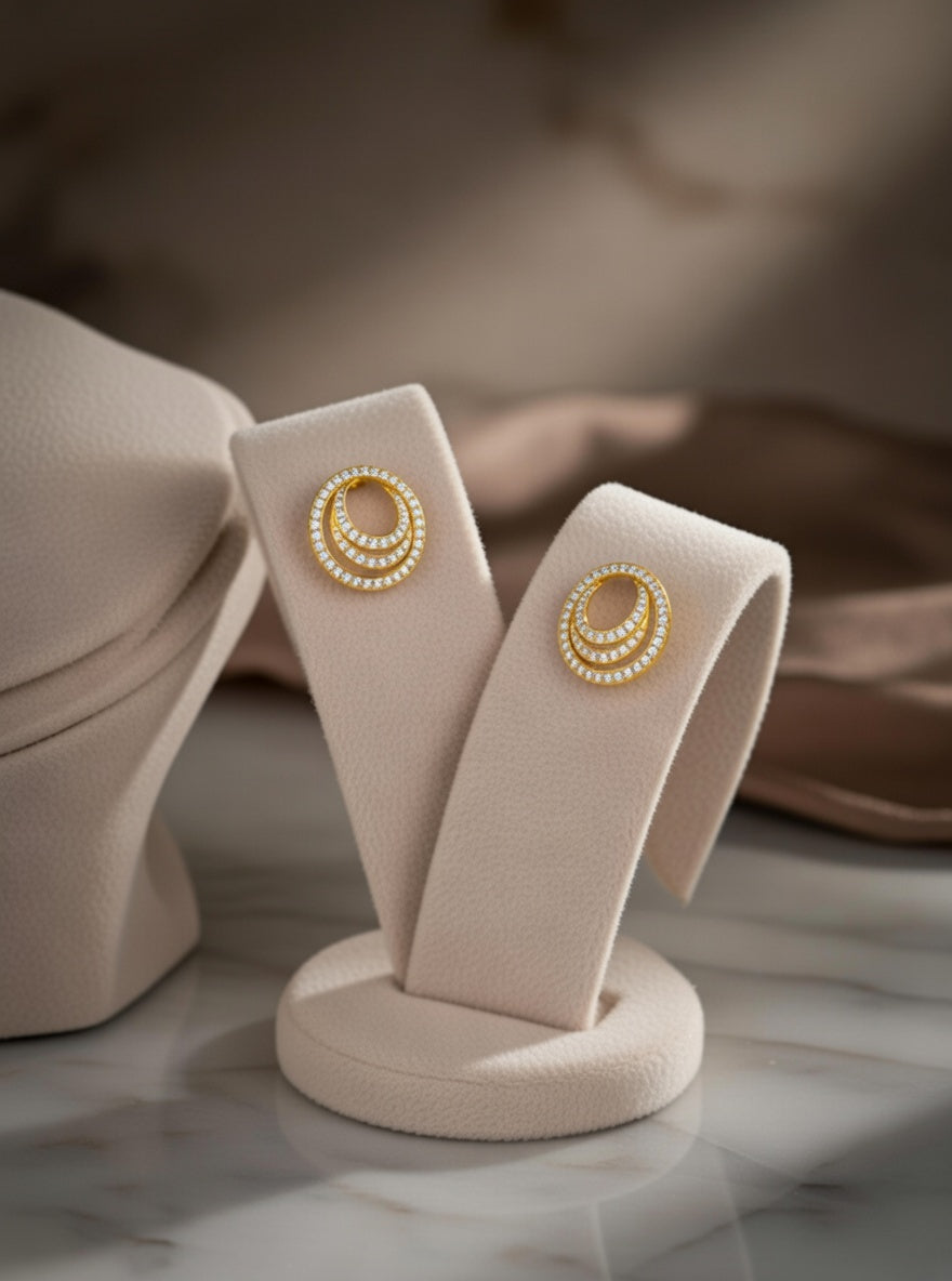 Floating Crescent Earring-0.65 Ct TW-Yellow