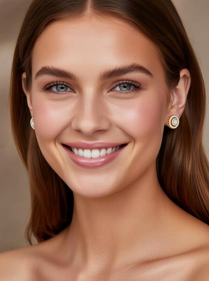 Double Halo Diamond Stud Earring-2.60 Ct TW Gold 14K Yellow / Lab Grown Diamond / Excellent-FG-VS-Yellow