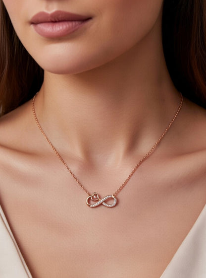 Diamond Infinity Pendant-0.10 Ct TW - Anvaya Canada-Rose