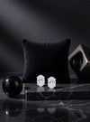Oval Diamond Studs-4 Prong Basket-Push Back-1.00 Ct TW-Yellow | Anvaya Canada