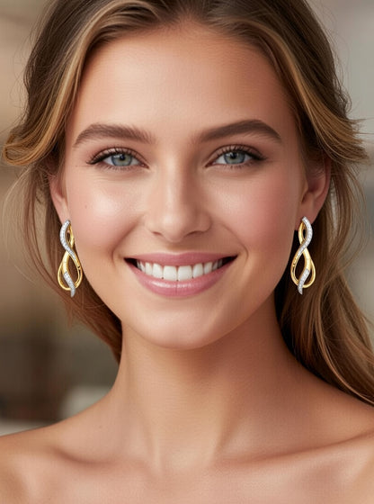 Round Diamond Dangle Earring-0.20 Ct TW Gold 14K Yellow / Lab Grown Diamond / Excellent-FG-VS-Yellow