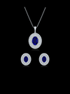 Diamond & Color Stone Matching Earrings & Neckwear Set-6.35 Ct TW-White | Anvaya Canada