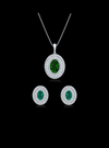 Diamond & Color Stone Matching Earrings & Neckwear Set-4.35 Ct TW-White | Anvaya Canada