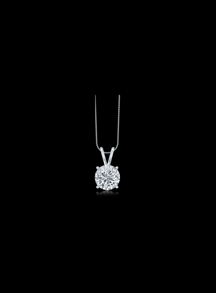 Diamond Solitaire Pendant-4 Prong Basket-0.50 Ct TW - Anvaya Canada-White 