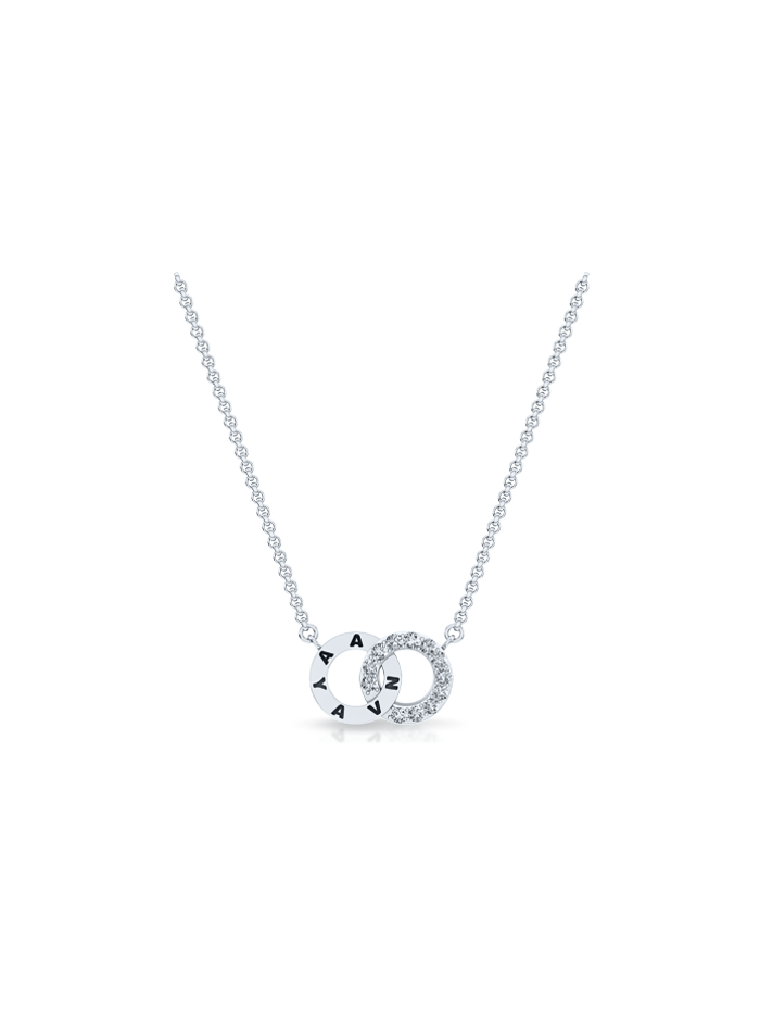 Lab Grown Diamond Anvaya Signature Double Circle Pendant-14K White Gold-PN20-14W1