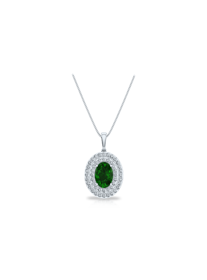 Lab Grown Diamond-Color Stone Pendant-14K White Gold-PSP50-14W1-3 class=