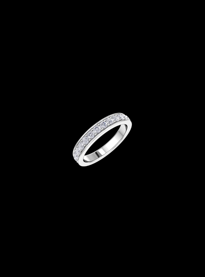 Wedding Band-14K White Gold-RING45-14W1-Lab Grown Diamond