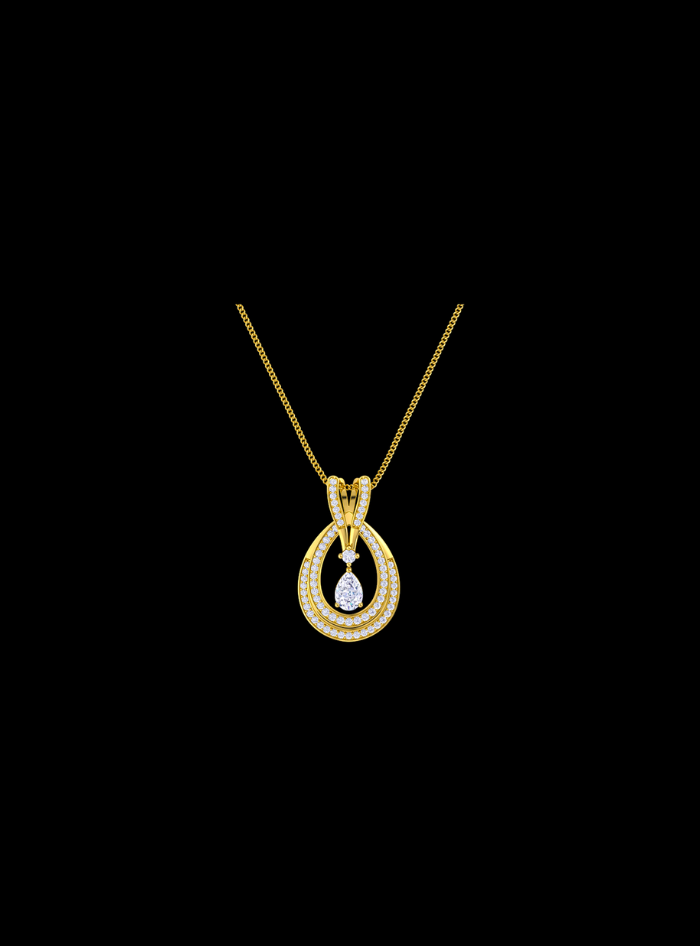 Radiant Loop Pendant-14K Yellow Gold-NW412-14Y1-Lab Grown Diamond