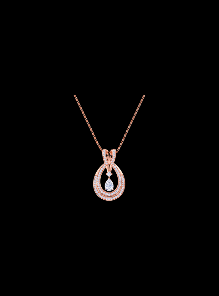 Radiant Loop Pendant-14K Rose Gold-NW412-14R1-Lab Grown Diamond