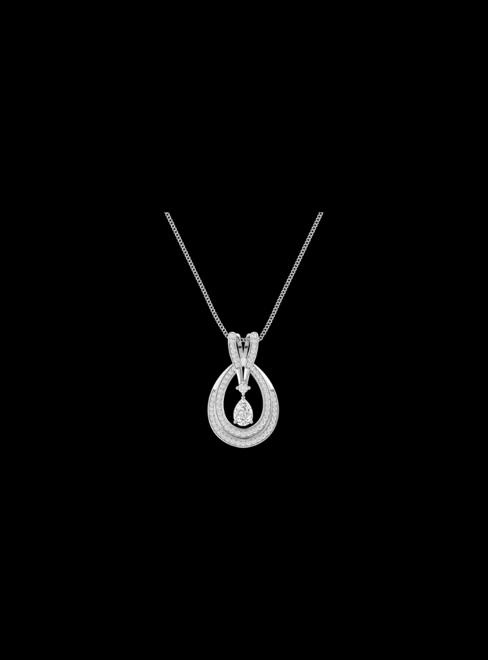 Radiant Loop Pendant-14K White Gold-NW412-14W1-Lab Grown Diamond